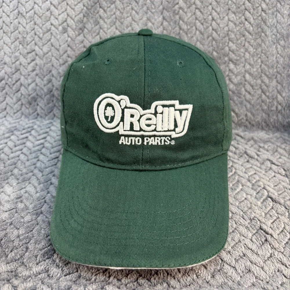 O'Reilly Auto Parts Hat Mens Green Embroidered Logo Adjustable Baseball Cap